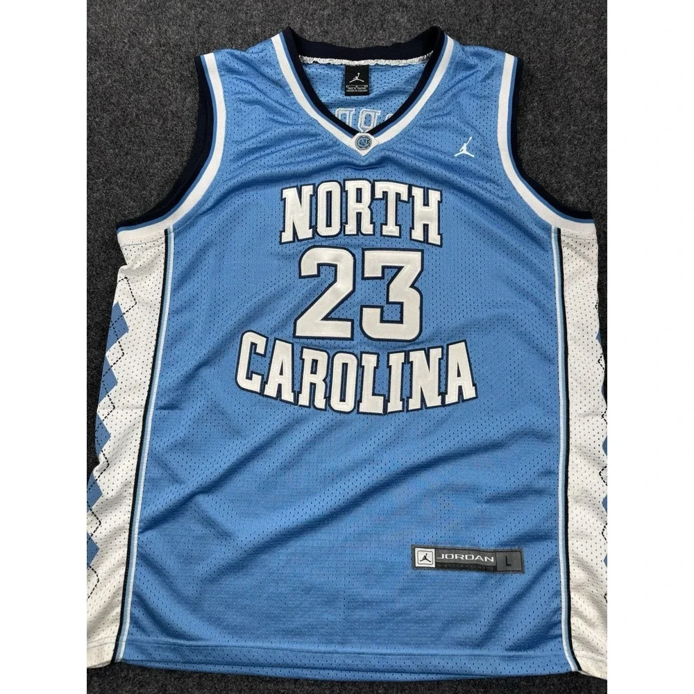UNC Tar Heels Michael Jordan #23 Jersey L Jordan NCAA Carolina Blue Retro